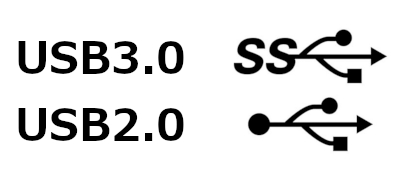 USB3.0、USB2.0ロゴ